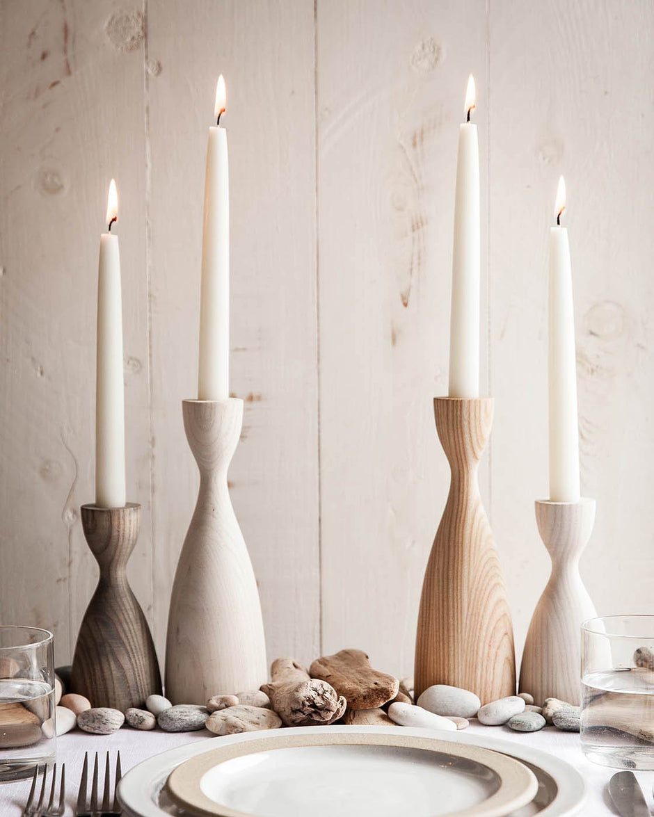 Pantry Wooden Candlestick Holder - Aware House - Farmhouse Pottery - 