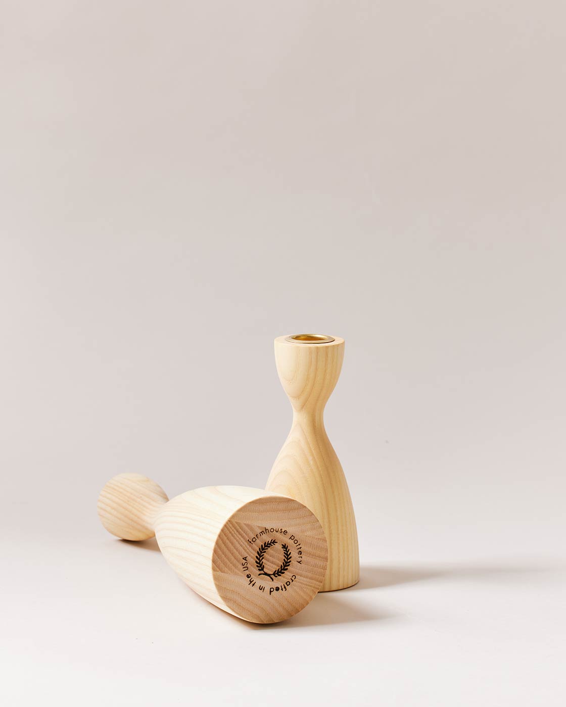 Pantry Wooden Candlestick Holder - Aware House - Farmhouse Pottery - 