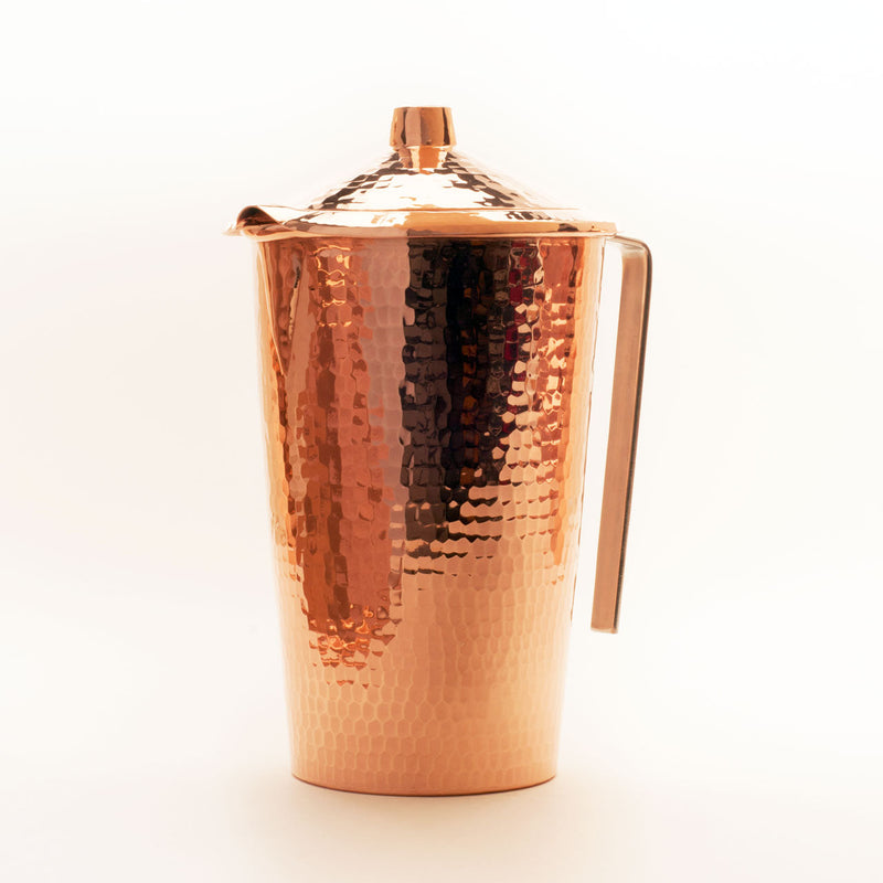 Gangotri Copper Water Pitcher with Lid-zoom-