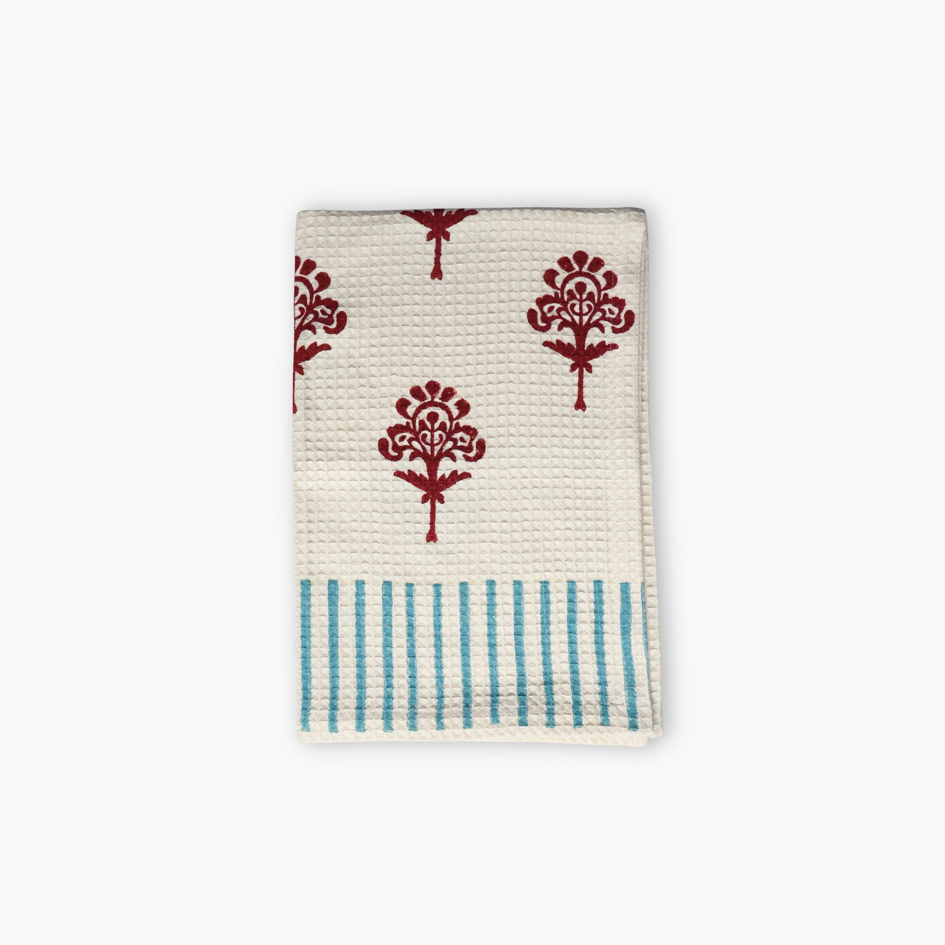 Harmony Cotton Waffle Kitchen Towels – Red Dahlia-1