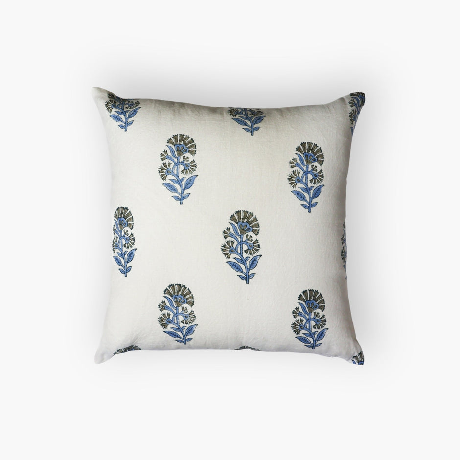 Begum Throw Pillow Cover – Cornflour Blue
