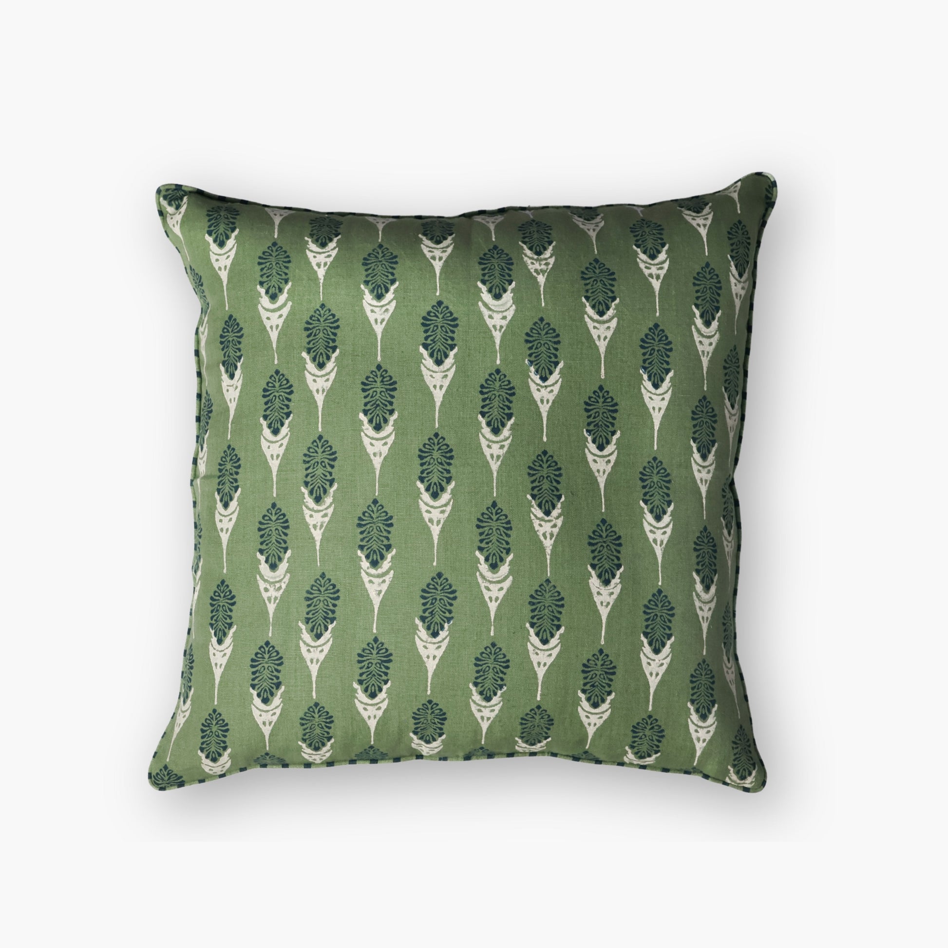 Bahaar Throw Pillow Cover – Oil Green-1