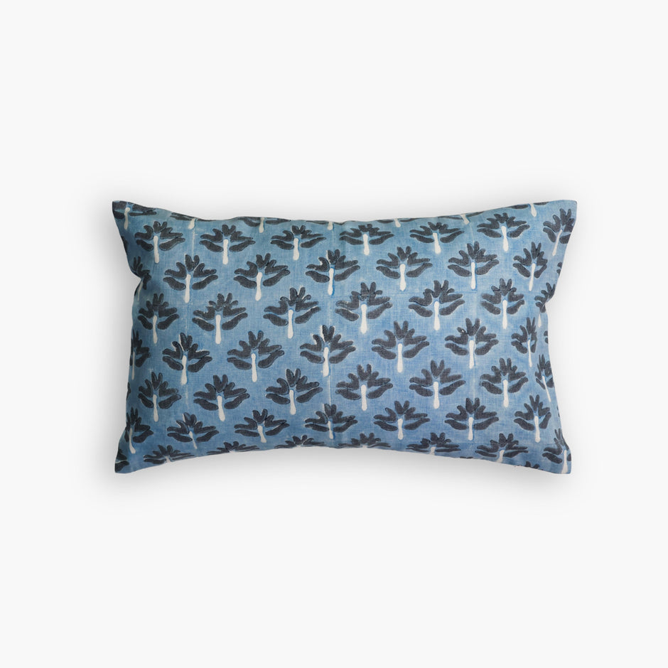 Zeenat Lumbar Throw Pillow Cover – Steel Blue