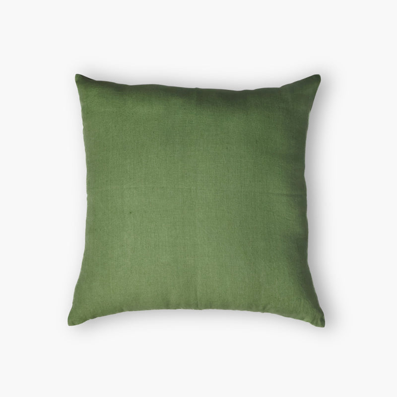 Bella Throw Pillow Cover – Olive Green & Blue-zoom-