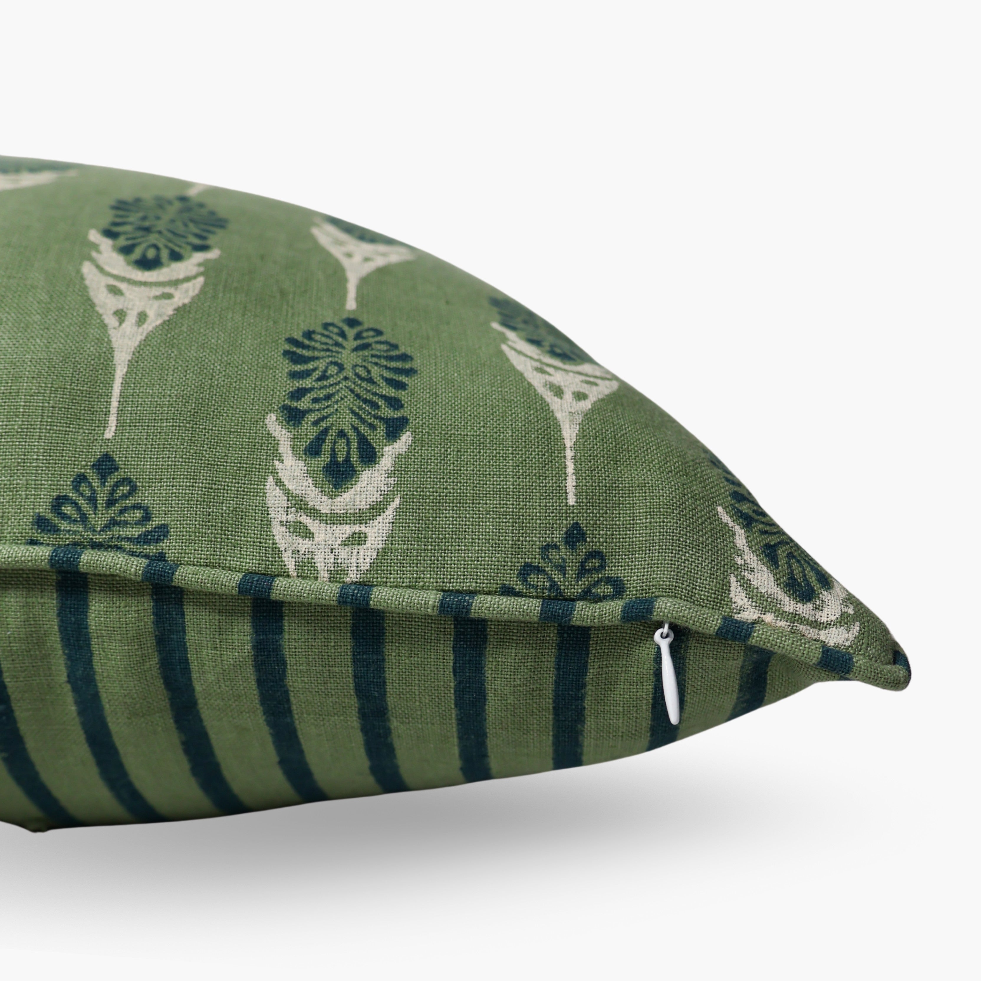 Bahaar Throw Pillow Cover – Oil Green-zoom-3