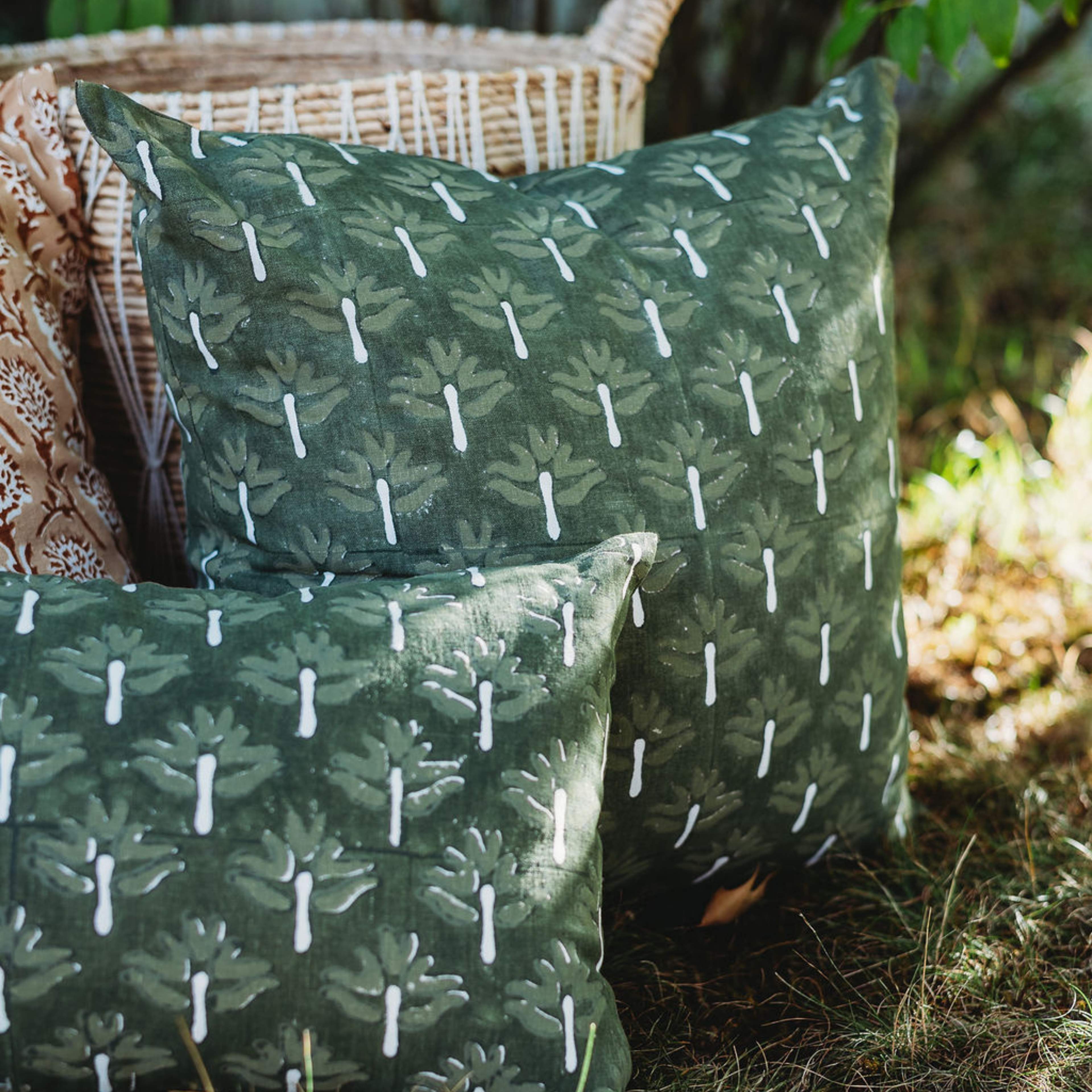 Zeenat Throw Pillow Cover – Chive-zoom-2