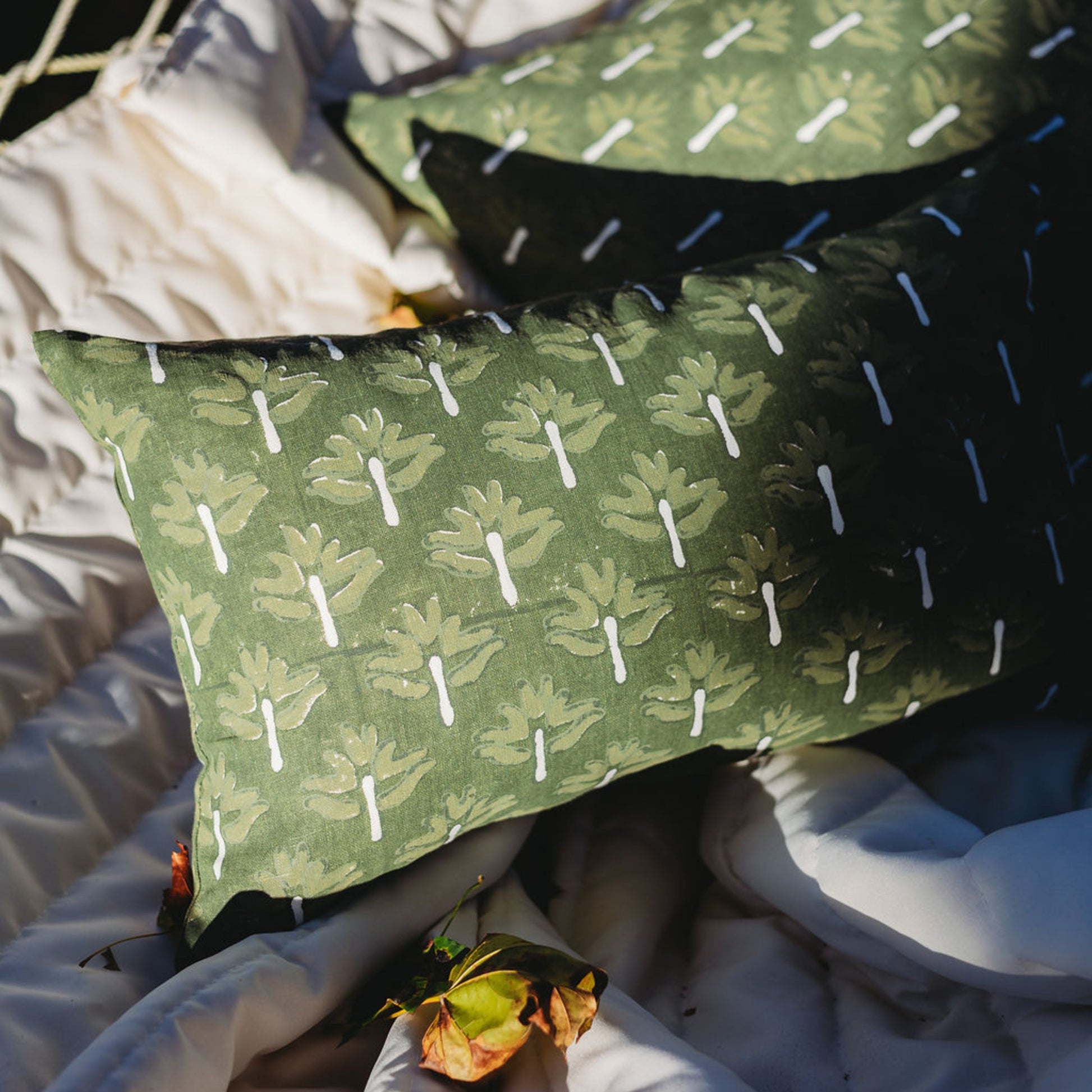 Zeenat Lumbar Throw Pillow Cover – Chive-4