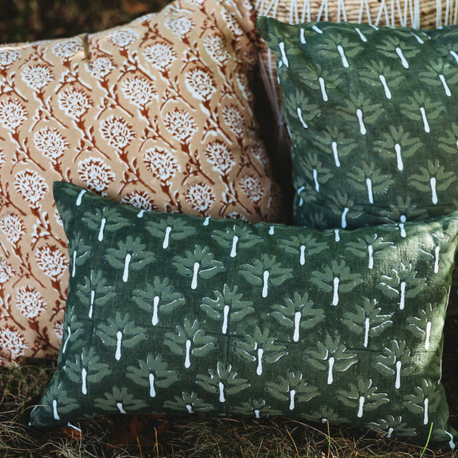Zeenat Lumbar Throw Pillow Cover – Chive