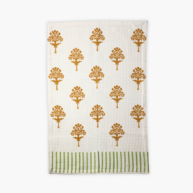 Harmony Cotton Waffle Kitchen Towels – Tawny Orange-zoom-