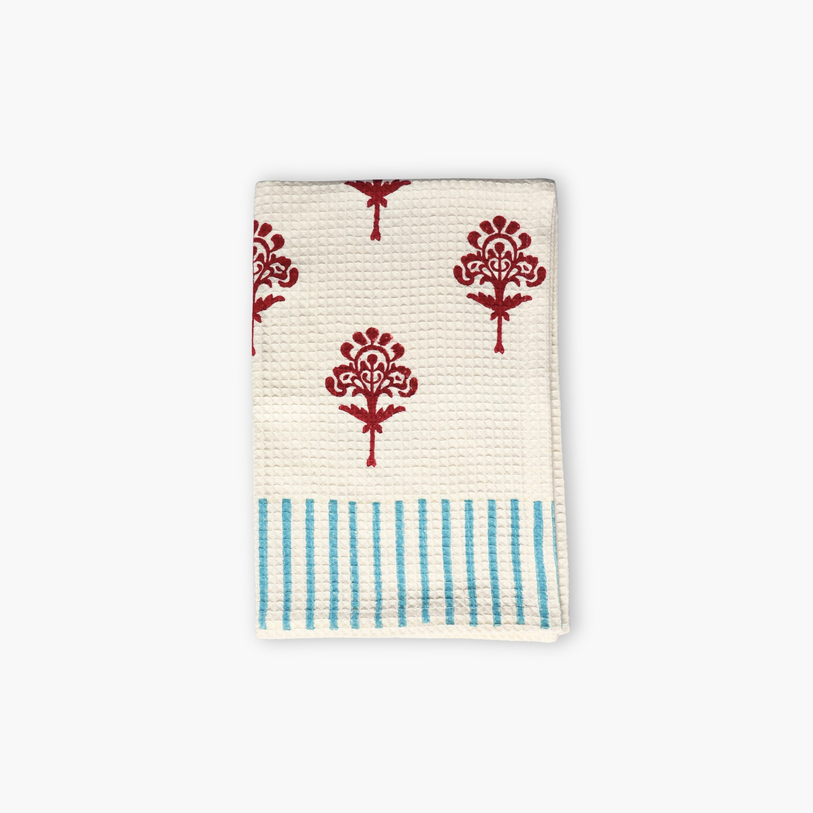 Harmony Cotton Waffle Kitchen Towels – Red Dahlia