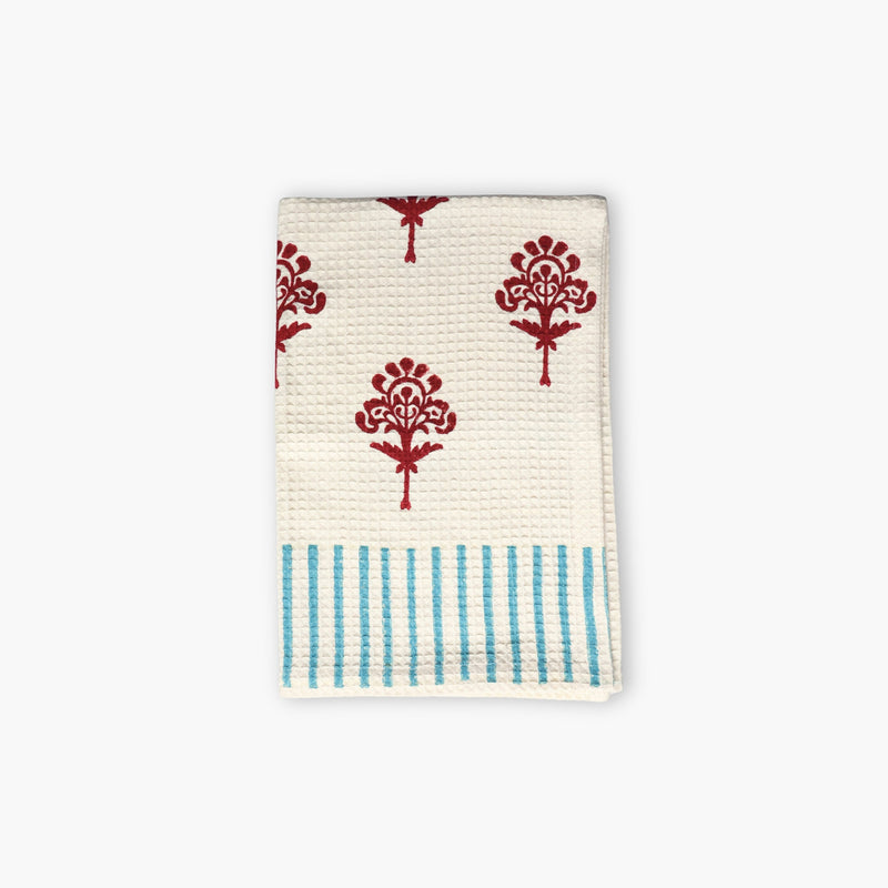 Harmony Cotton Waffle Kitchen Towels – Red Dahlia-zoom-