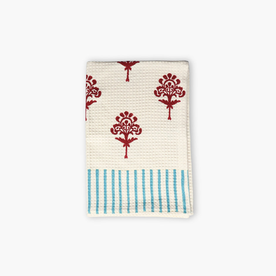 Harmony Cotton Waffle Kitchen Towels – Red Dahlia