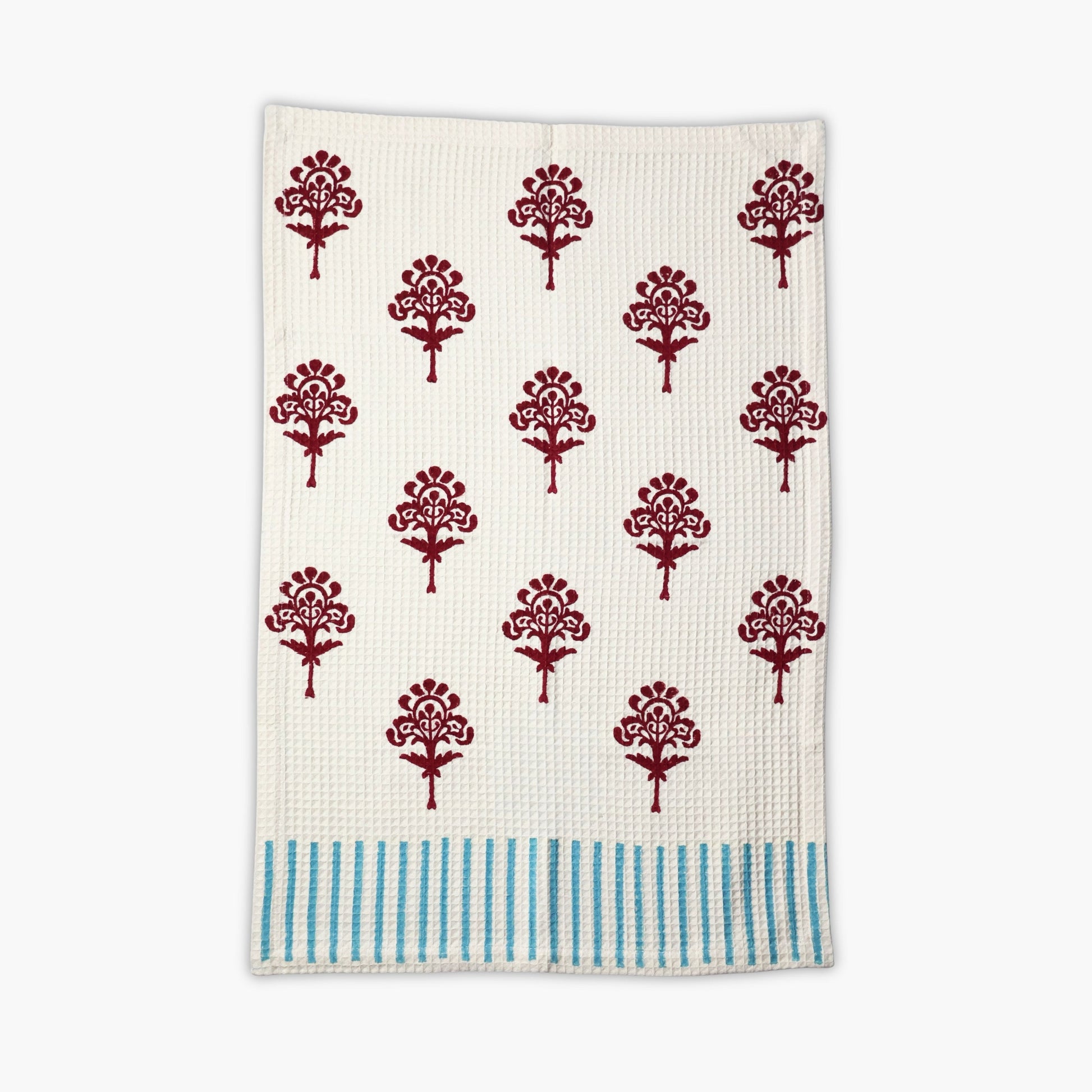 Harmony Cotton Waffle Kitchen Towels – Red Dahlia-3
