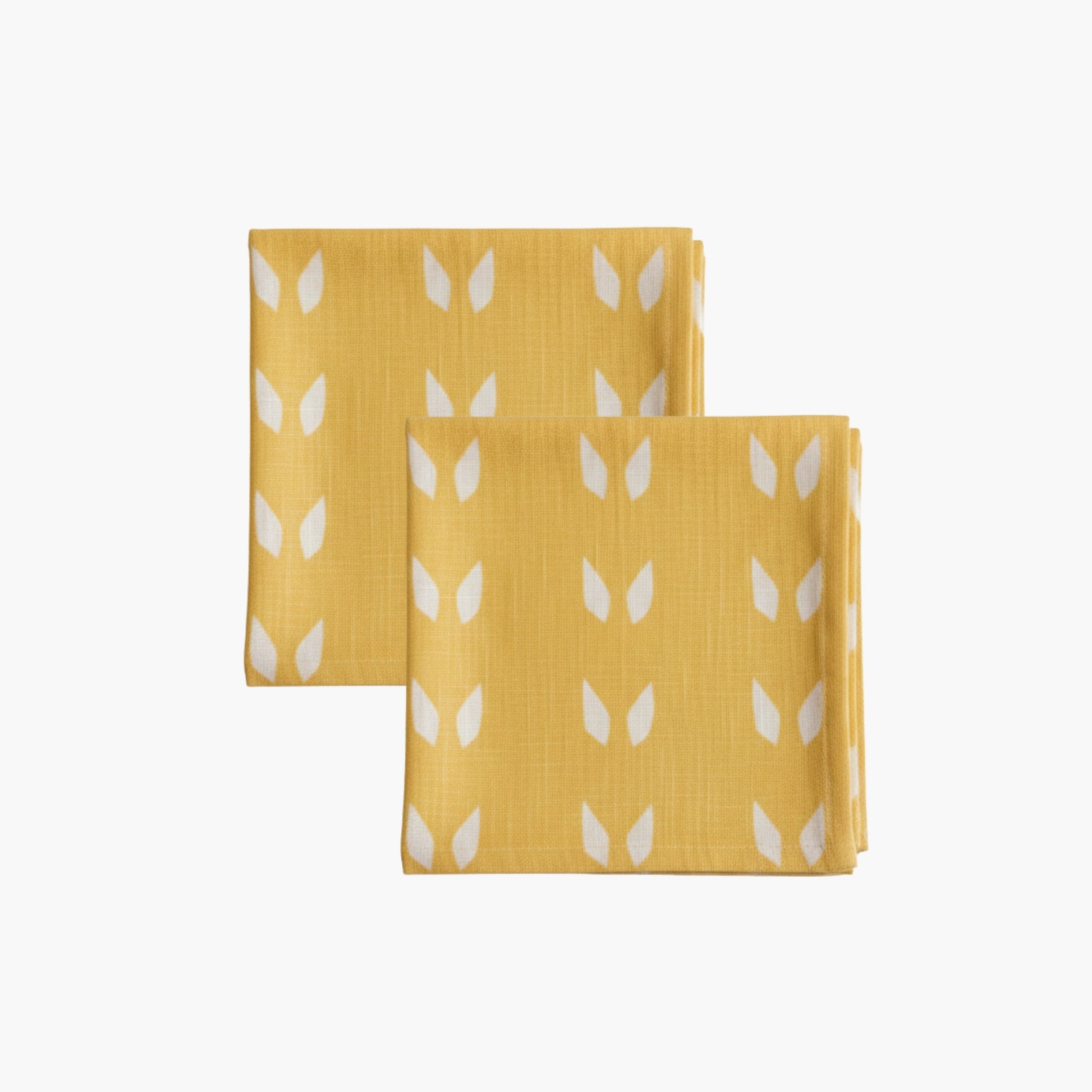 Terra – Pure Linen Table Napkins – Mustard White (Set of 2)-1