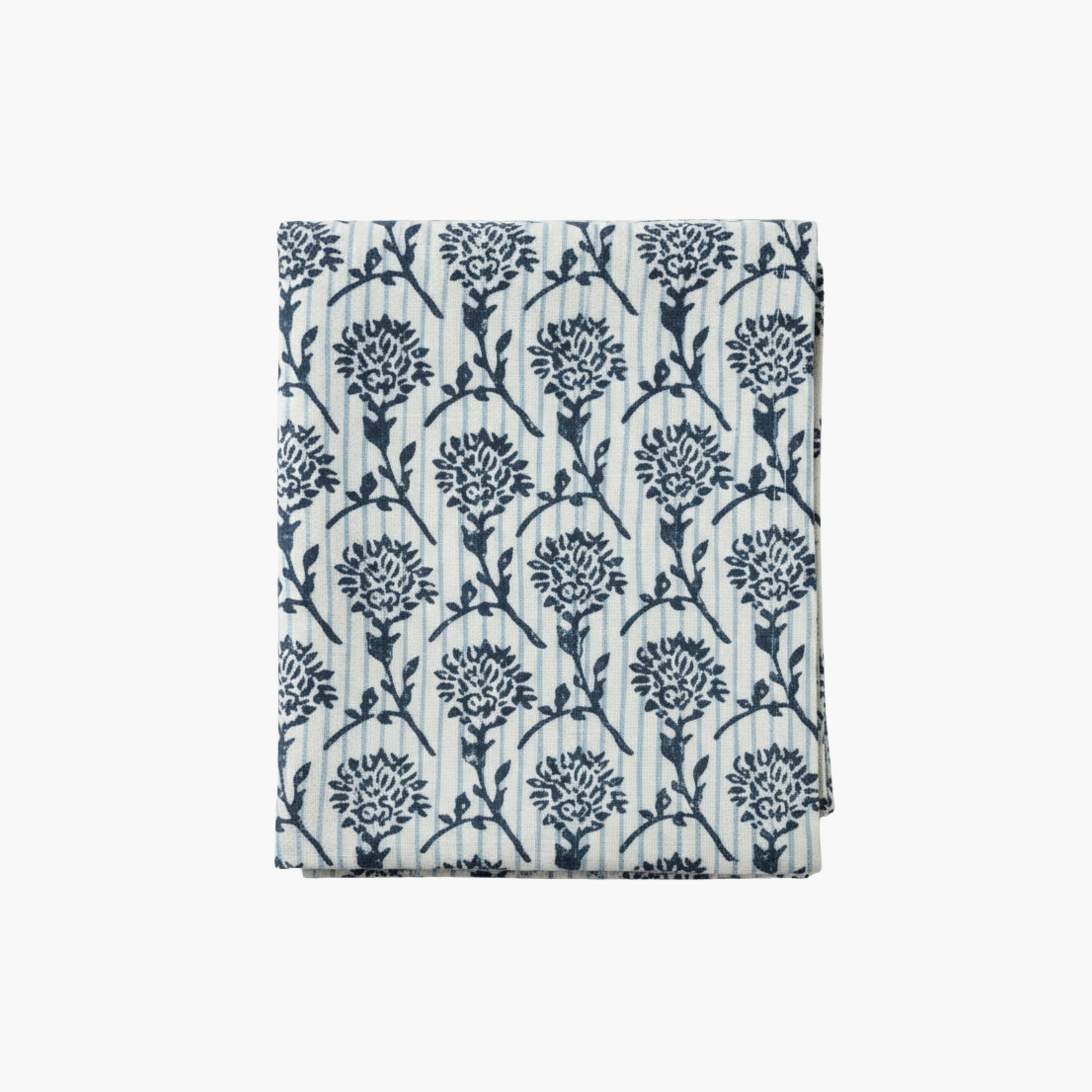 Nikhar Hand-Printed Linen Table Runner – Azure Blue-1