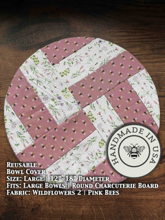 Large Reusable Cotton Bowl Cover | Eco - Friendly Kitchen Cover - Aware House
