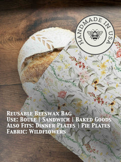 Beeswax Bread Bag | Reusable Cotton Food Storage Bag - Aware House - Five Oaks Farm -