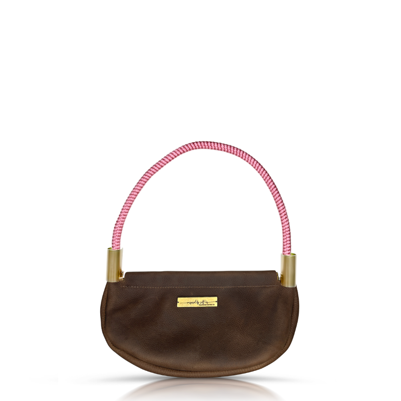 Clam Shell Bag in Brown Leather-zoom-