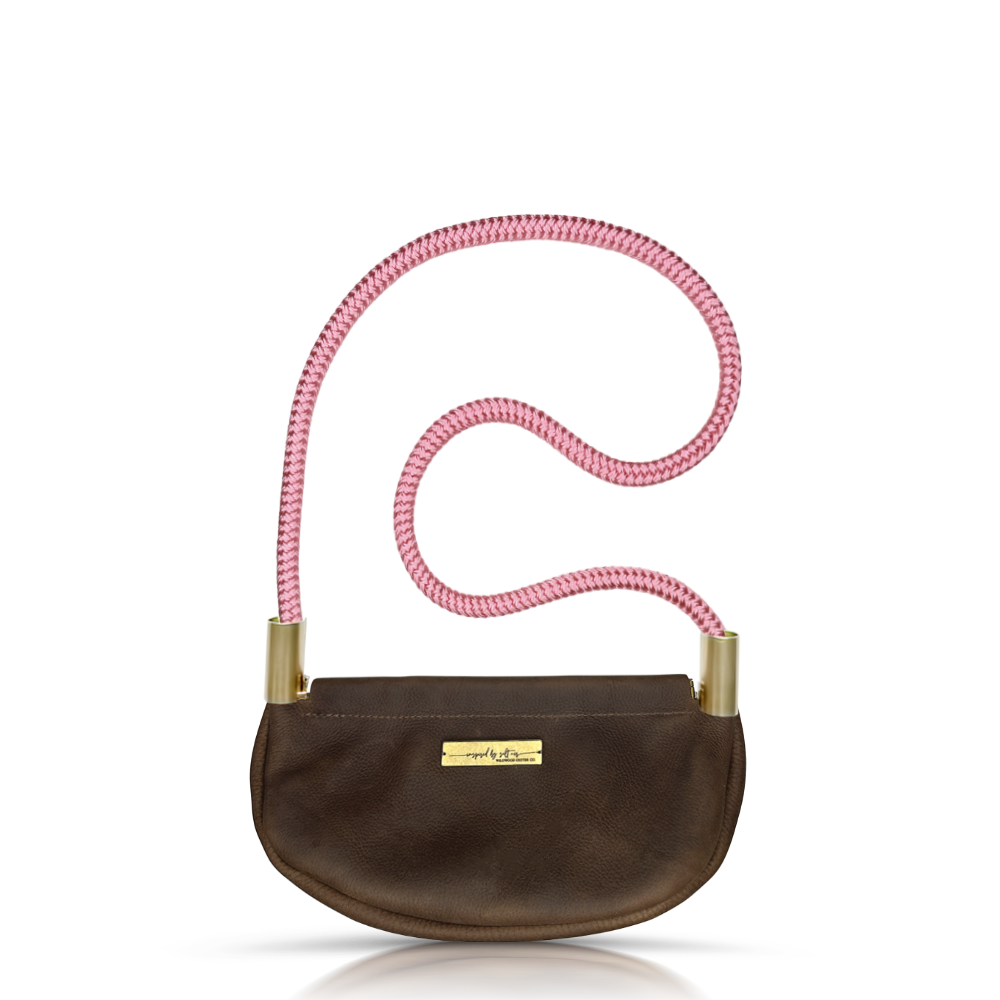 Clam Shell Bag in Brown Leather-zoom-64