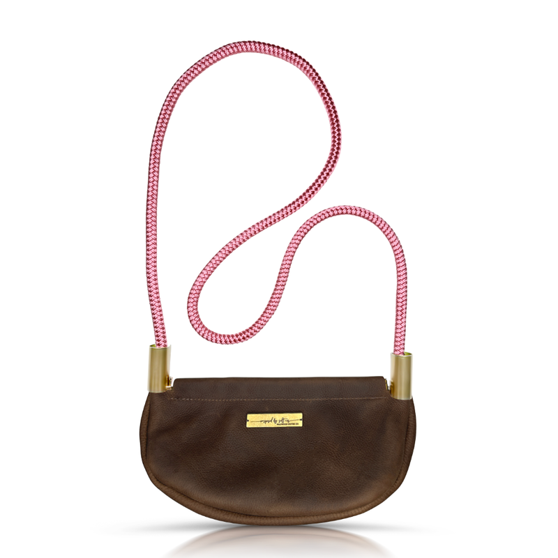 Clam Shell Bag in Brown Leather-zoom-