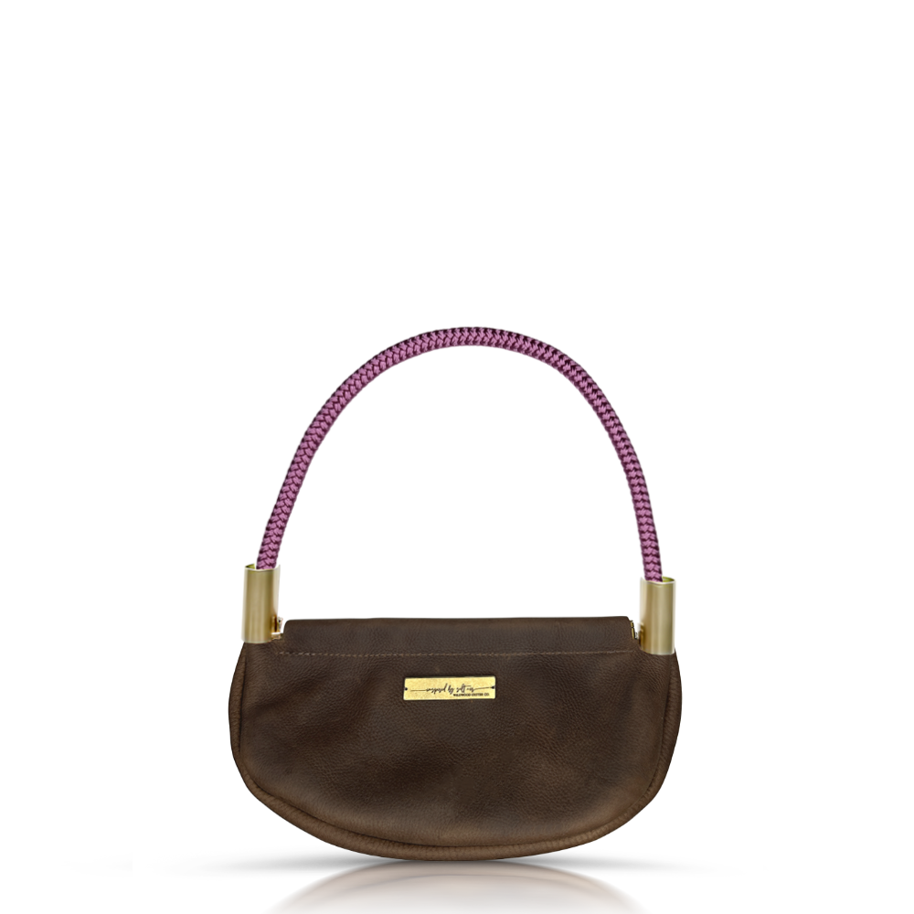 Clam Shell Bag in Brown Leather-63
