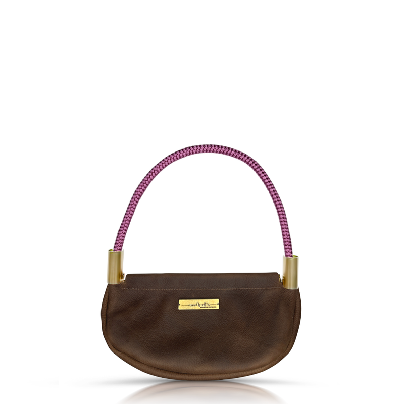 Clam Shell Bag in Brown Leather-zoom-