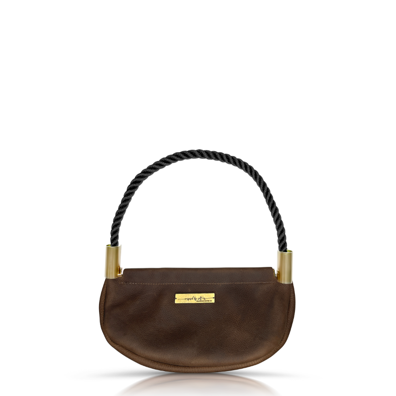Clam Shell Bag in Brown Leather-zoom-