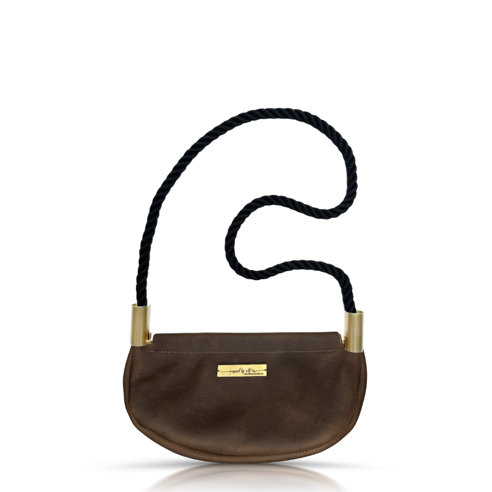 Clam Shell Bag in Brown Leather-17