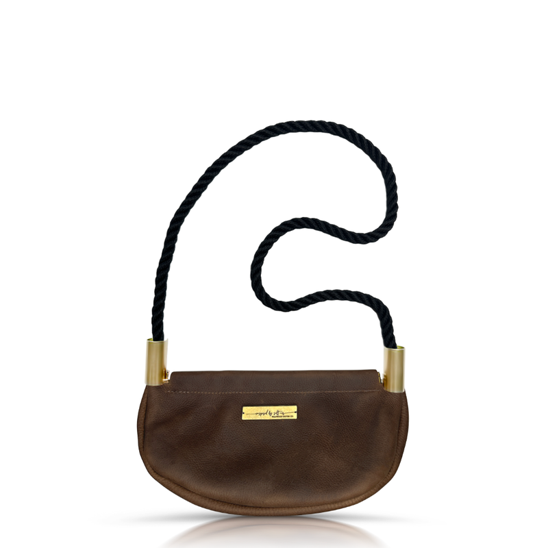 Clam Shell Bag in Brown Leather-zoom-