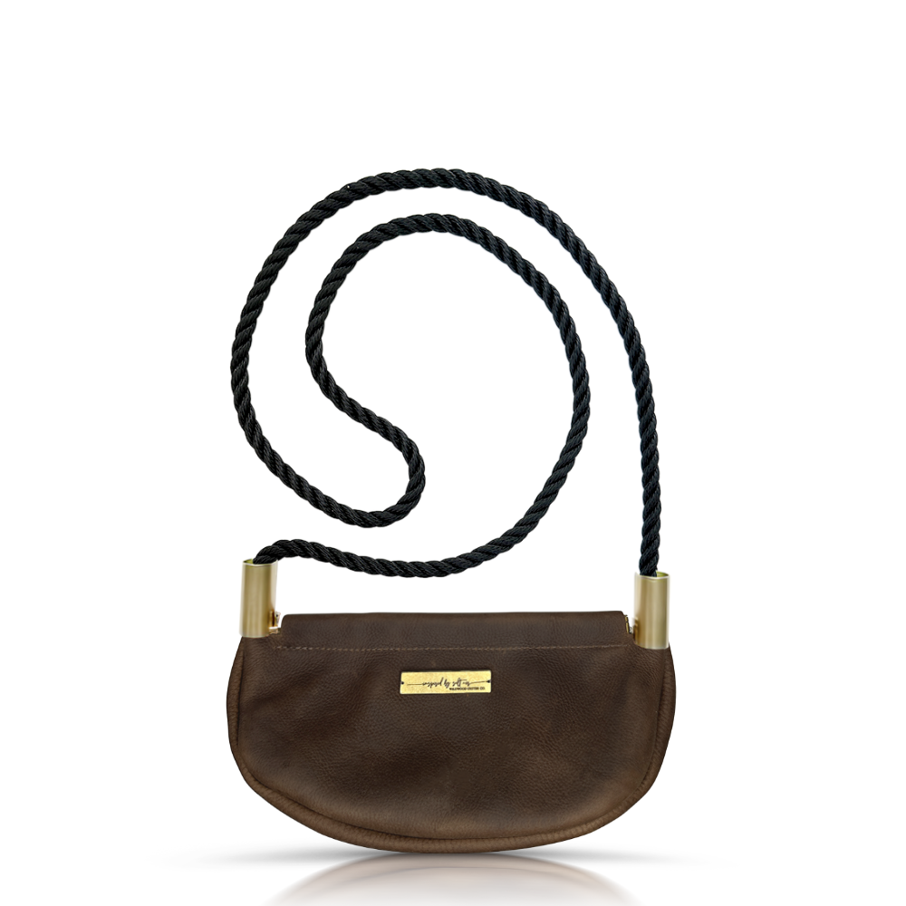 Clam Shell Bag in Brown Leather-zoom-25