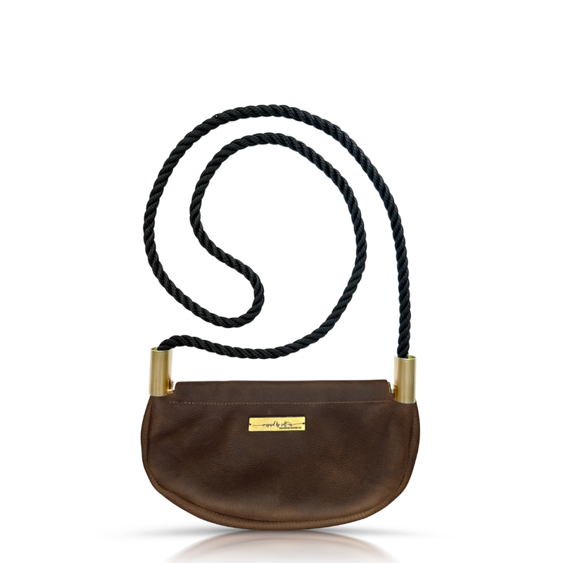 Clam Shell Bag in Brown Leather-zoom-