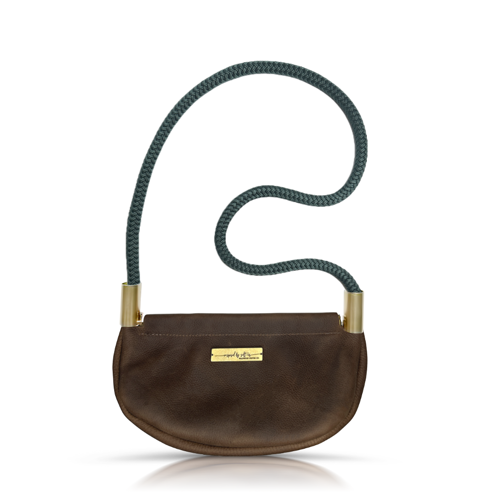 Clam Shell Bag in Brown Leather-zoom-53