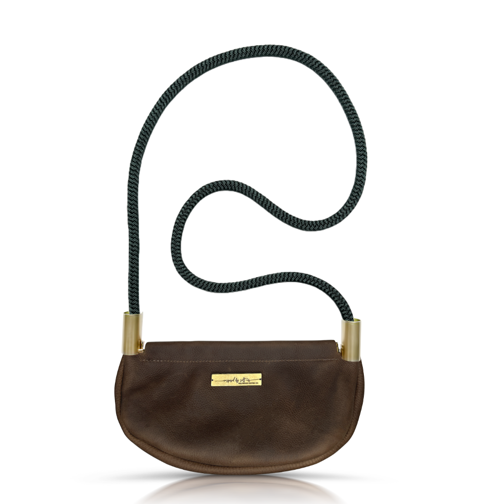 Clam Shell Bag in Brown Leather-zoom-55
