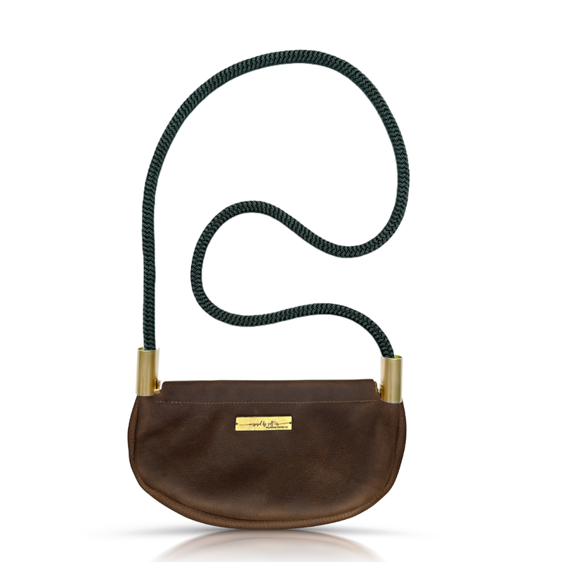 Clam Shell Bag in Brown Leather-zoom-