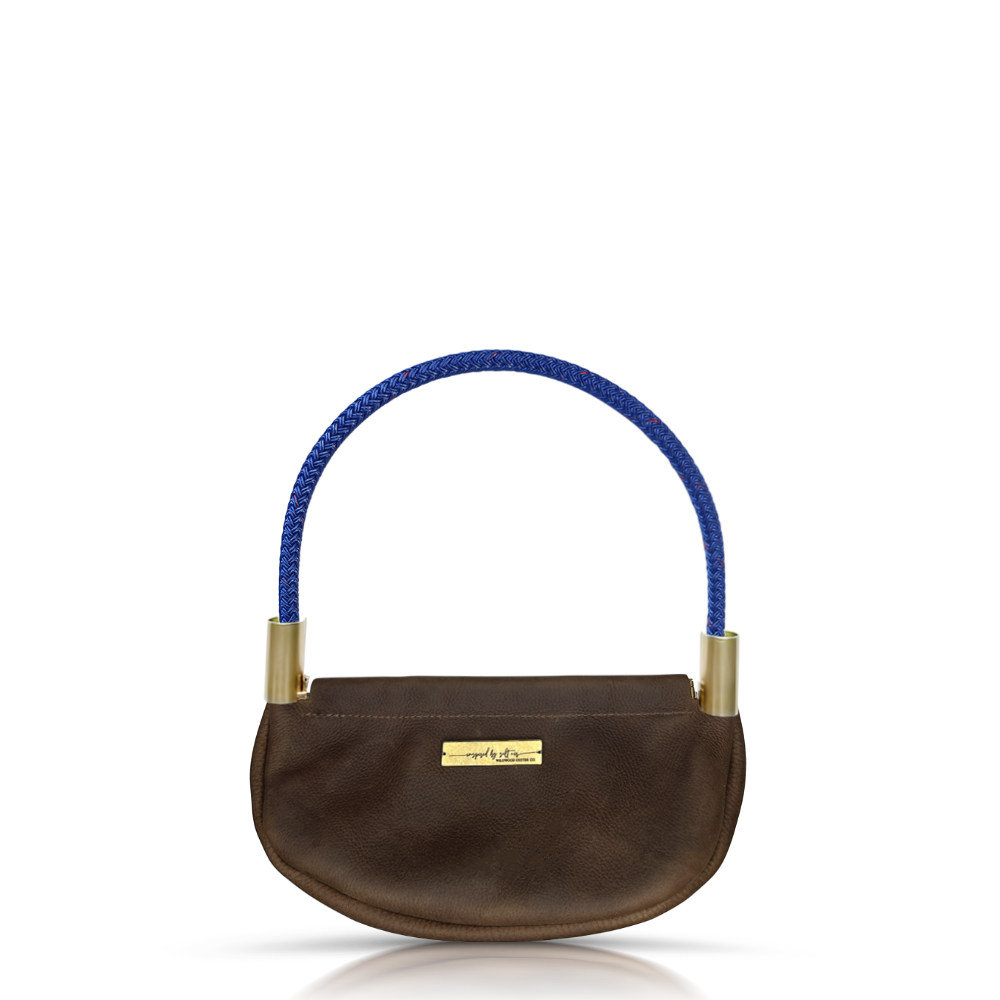 Clam Shell Bag in Brown Leather-zoom-5