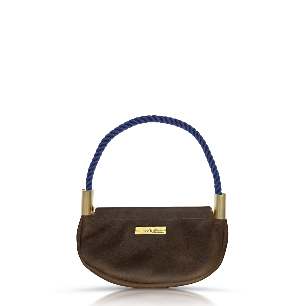 Clam Shell Bag in Brown Leather-zoom-4
