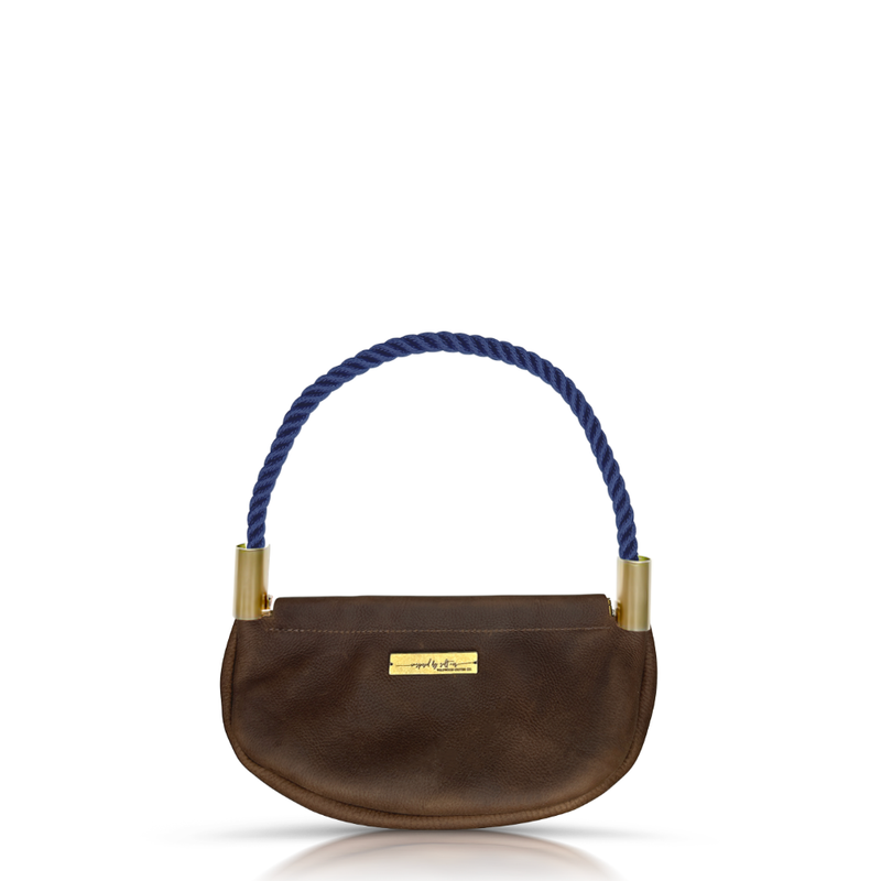 Clam Shell Bag in Brown Leather-zoom-