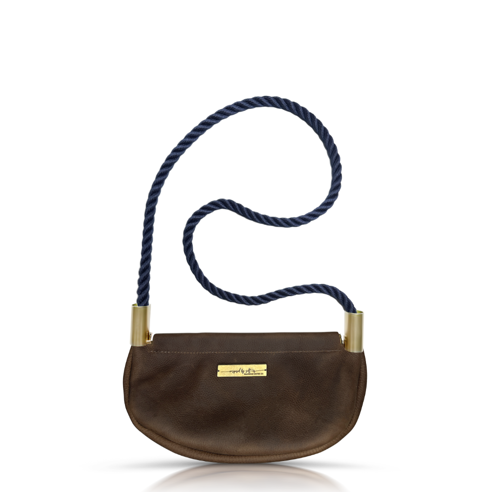Clam Shell Bag in Brown Leather-zoom-12