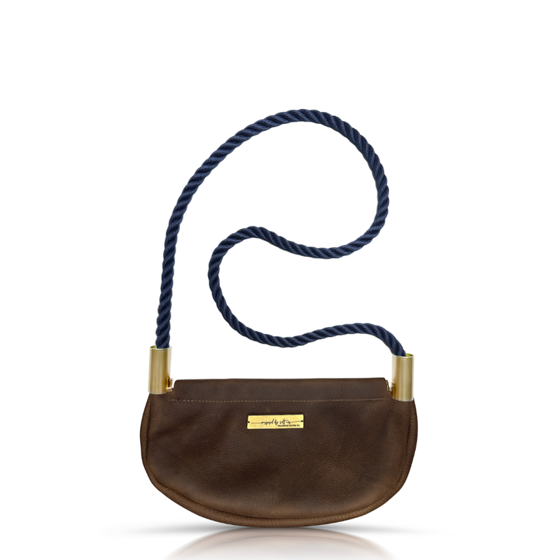Clam Shell Bag in Brown Leather-zoom-