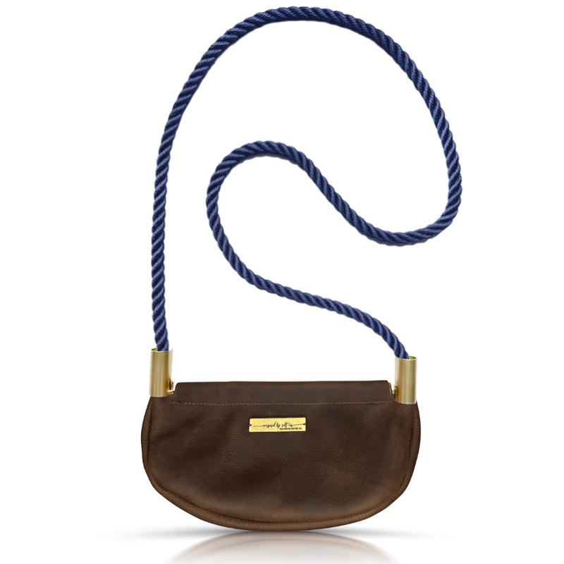 Clam Shell Bag in Brown Leather-zoom-