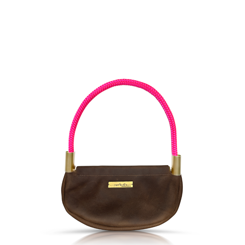 Clam Shell Bag in Brown Leather-zoom-
