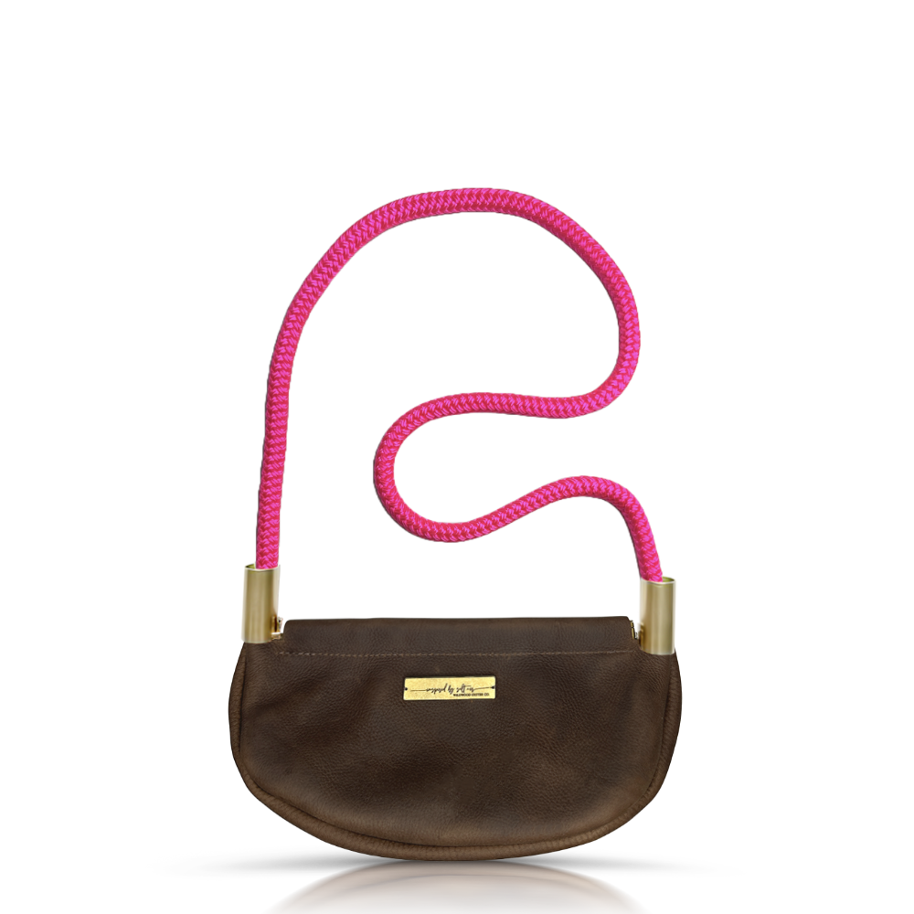 Clam Shell Bag in Brown Leather-15