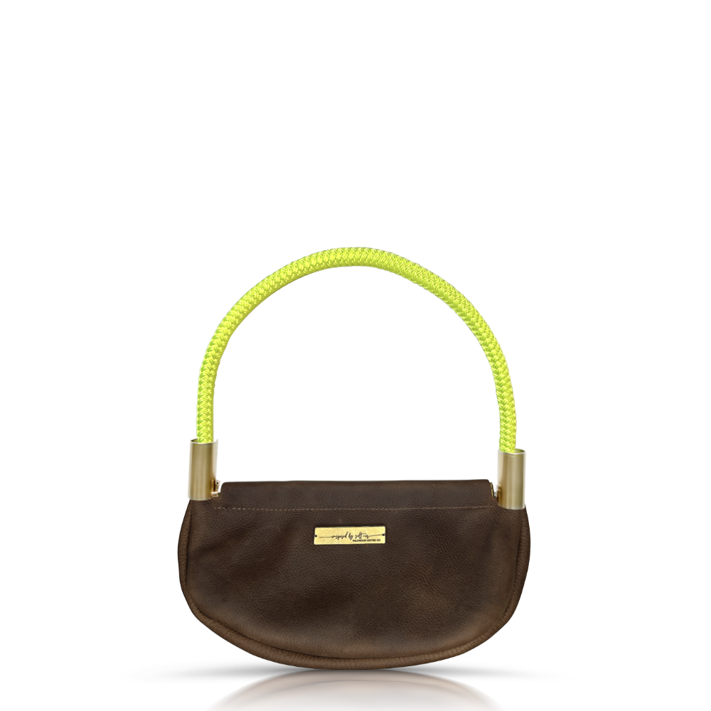 Clam Shell Bag in Brown Leather-zoom-8