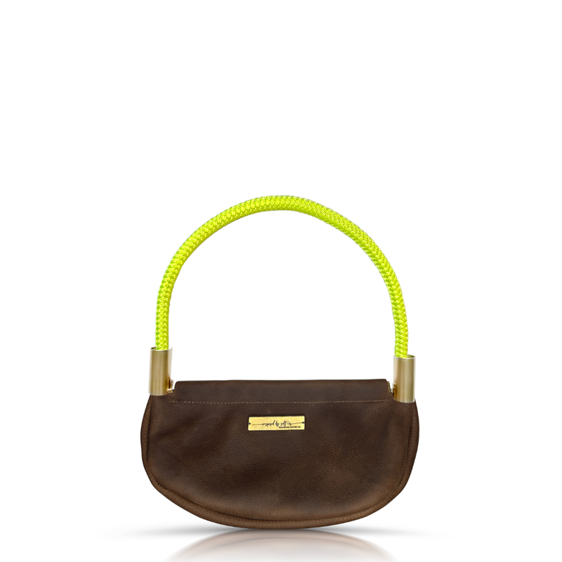 Clam Shell Bag in Brown Leather-zoom-
