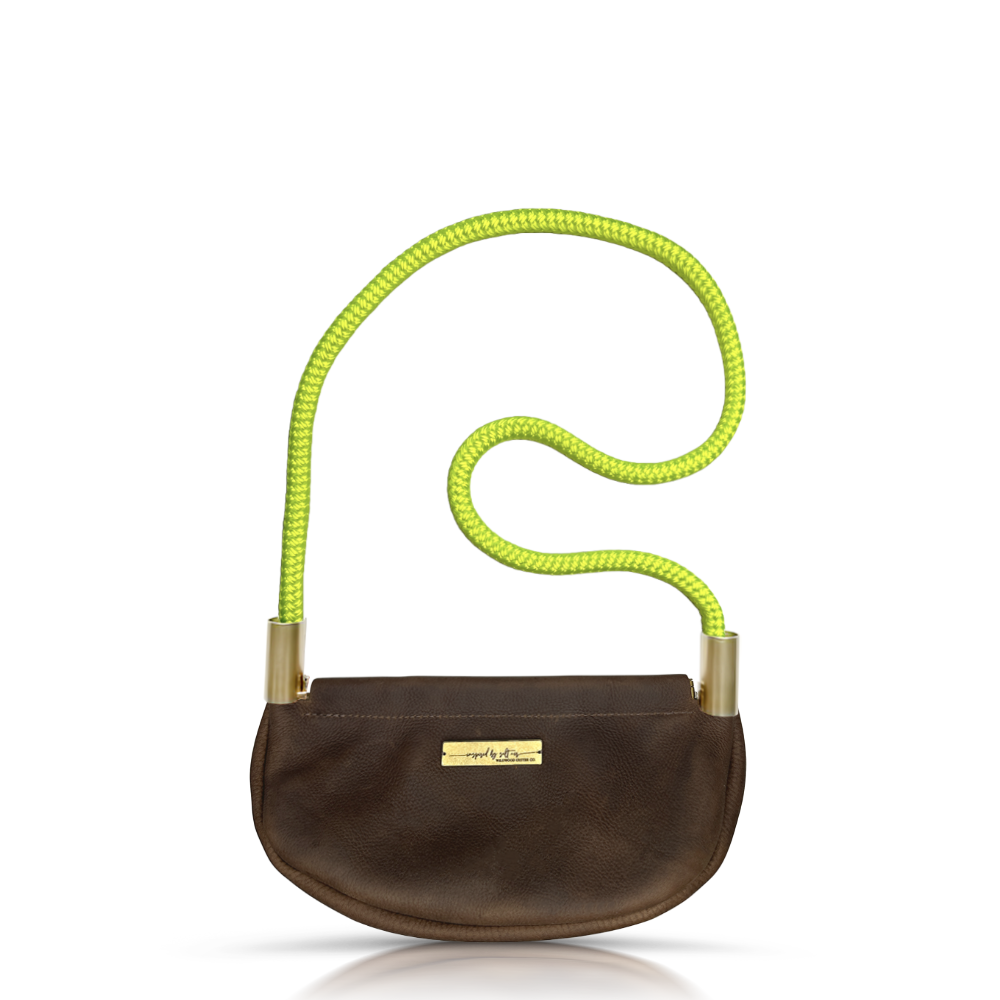Clam Shell Bag in Brown Leather-16