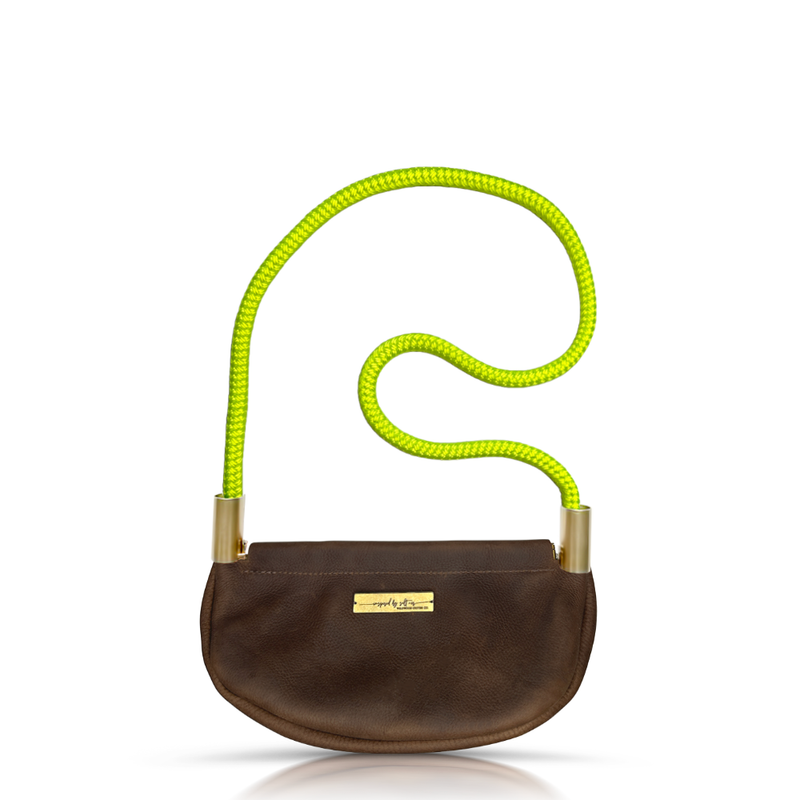 Clam Shell Bag in Brown Leather-zoom-