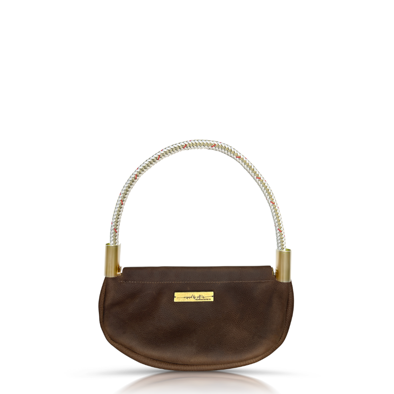 Clam Shell Bag in Brown Leather-zoom-