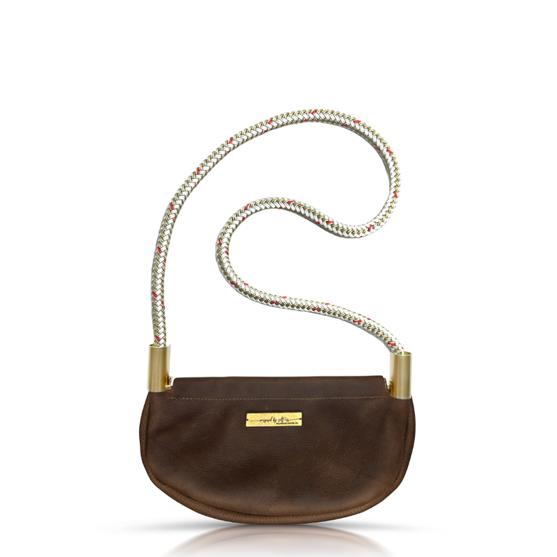 Clam Shell Bag in Brown Leather-zoom-
