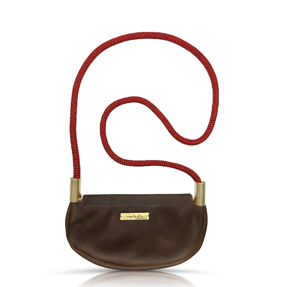 Clam Shell Bag in Brown Leather-zoom-54