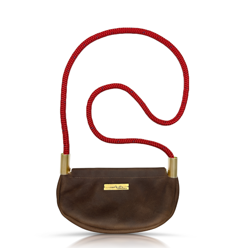 Clam Shell Bag in Brown Leather-zoom-
